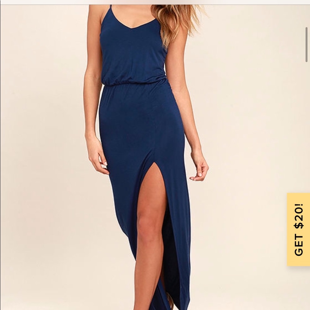 Lulus navy blue “watch the sunset” maxi